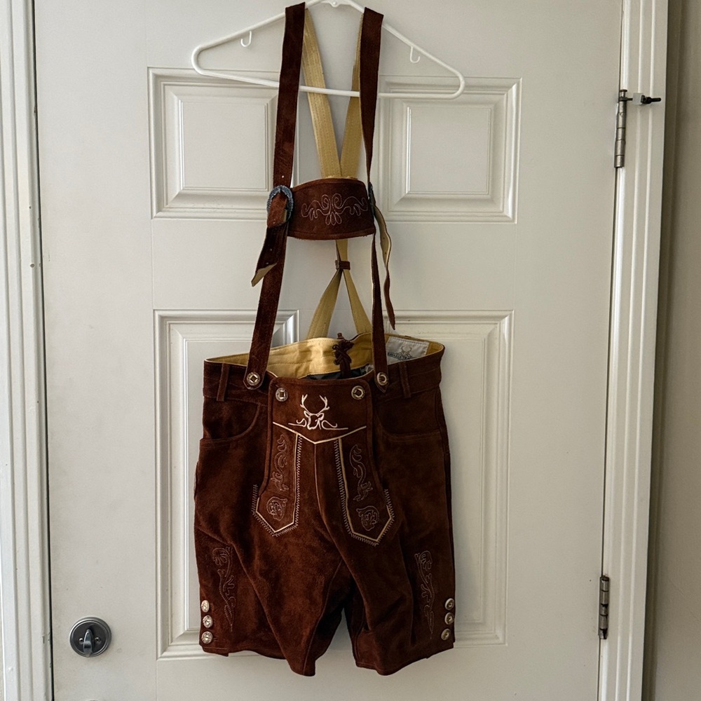 BAVARIA TRACHTEN Lederhosen Leather German Bundhosen Oktoberfest Size 34